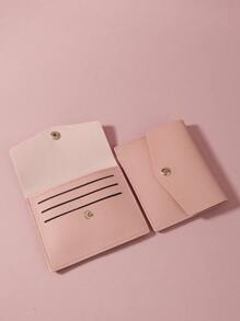 钱包口袋钱夹时尚男士超薄轻便便携式现金钱证件卡零钱包生日礼物青少年大学生中学生男士热粉色钱包高品质皮革卡夹卡夹钱包名片夹信用卡夹卡片夹女士女士迷你钱包卡片钱包 - 粉色 - 查看 2