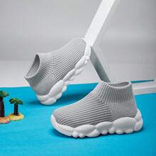 1 雙兒童新款百搭休閒運動鞋襪子 - 灰色 - 查看 3