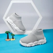 1 雙兒童新款百搭休閒運動鞋襪子 - 灰色 - 查看 5