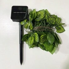 1入組太陽能葉子串燈綠藤蔓銅線燈適用於戶外防水2m/5m/10m,適用於情人節、聖誕節、婚禮、街道、家庭和節日照明裝飾,院子花園diy花卉裝飾 - 西瓜葉 - 查看 7