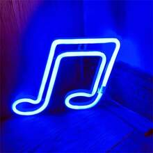 1pc Musical Note/Light Bulb /Flame Neon Sign,LED Neon Light Battery/USB Powered Decorative Light, Table And Wall Decorative Light, For Play Area Room, Bedroom Room ,Interior Decor,Dormitory, Wedding Anniversary,Valentine's Day, Birthday Party, Home Decoration - White - View 6
