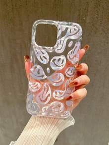 1pc Funny Expression Pattern Phone Case Compatible With Iphone - Multicolor - View 4