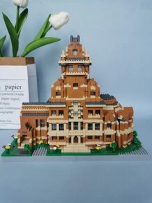 1入組世界著名大學建築模型積木,美國高等教育機構,教學樓微粒3d拼圖裝配紀念品 - 黃色 - 查看 2