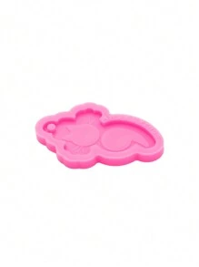 1入組分號貓矽膠樹脂環氧模具,用於diy樹脂鑄造工藝,珠寶製作用品,鑰匙扣模具 - 粉色 - 查看 2