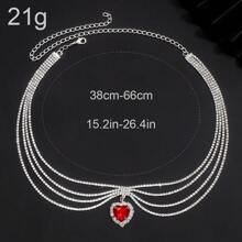 波希奢華鑲嵌心形水鑽新娘頭鏈頭帶,女性婚禮配飾水晶額鏈髮飾 - 綠色 - 查看 2