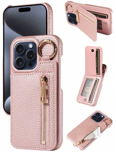 1个钱包式磁吸翻盖手机壳，带卡槽和零钱包，兼容 17 Pro Max/17 Pro/17/Air/16 Pro Max/16/15/14/13/12/11，A16系列