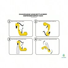 Abrebotellas de pistola para botella de champán, cerveza y fiesta, diseñado para abrir botellas y latas - Dorado - Ver 5