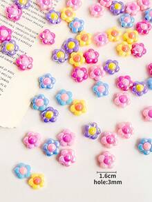 chenming 20pcs/Set Acrylic Double Color Floral Beads, Multicolor Options, Suitable For Daily & Holiday Diy Jewelry Making & Wholesale - 20pcs - View 7
