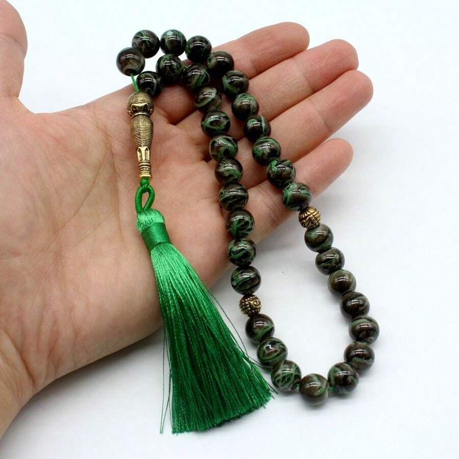 1 Miếng Đẹp Nguyên bản Thủ công Đầy màu sắc Tua Vòng tay cườm Với 33 chiếc 10mm Hạt tròn , Thích hợp Cho nam giới Đến Mặc Hằng ngày Hoặc Như Lễ hội Phụ kiện Qủa tặng - màu xanh lá - Xem 1