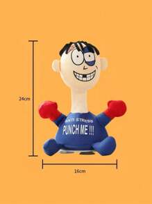 泄壓玩具受到打擊填充卡通人物創意打我打反派填充玩具叫喊公仔填充玩具通風電動抗壓（綠色） - 綠色 - 查看 2