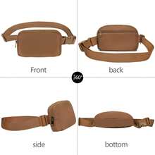 1pc Unisex Waist Pack For Running Fanny Pack For Women And Men Crossbody Belt Bag Bum Bag With Adjustable Strap For Sports - Brown - View 2