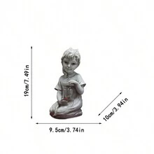 1pc Ladybug Girl Solar Light Resin Craft Garden Decoration - White - View 2