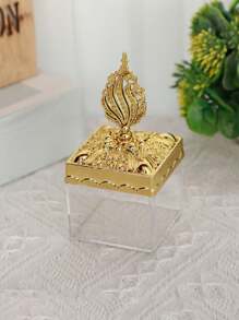 12 gói khối vuông Acrylic, hộp nhỏ trong suốt có nắp, trang trí đơn giản trên nắp, hộp quà tặng, hộp đựng kẹo, hộp đựng mỹ phẩm, đồ trang điểm, đồ trang sức, quà tặng tiệc - Vàng - Xem 6