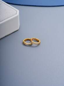 1pair New Small And Delicate S925 Silver Stud Earrings, Interlocking Cross Design And Inlaid Diamond And - Multicolor - View 4