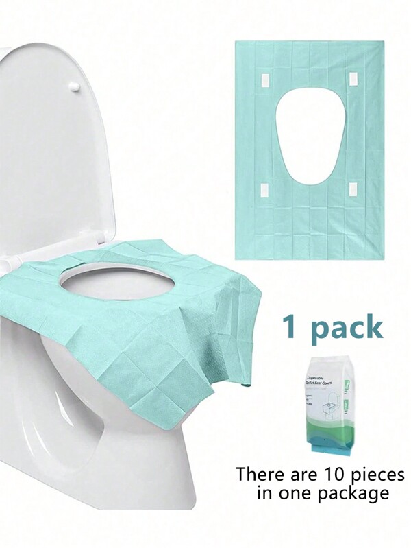 1 paquete de Cubiertas desechables para asiento de inodoro, 10 piezas/paquete, material de papel portátil y resistente al agua, alfombrilla de inodoro con cobertura extendida, adecuada para hoteles, lugares públicos, viajes, clubes de ocio y uso doméstico, decoración de otoño
