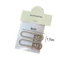 Bộ 2 kẹp tóc bằng hợp kim màu bạc dành cho nữ - Kẹp tóc cá sấu & kẹp tóc tạo kiểu giản dị và thanh lịch - Bộ hai mảnh có hai đầu tròn - Xem 5