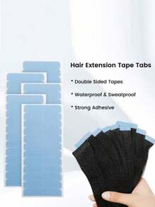60 件蓝色接发胶带，接发用粘性替换胶带，双面发胶带，人发胶带，接发替换胶带，假发胶带，假发胶带美容工具，圣诞节礼物 - 淺藍色 - 查看 6