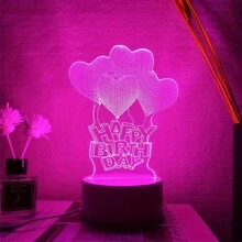 1 件 3d 心形氣球 Led 夜燈,變色臥室氛圍 Led 檯燈 - 完美的禮物創意 - 白色 - 查看 4