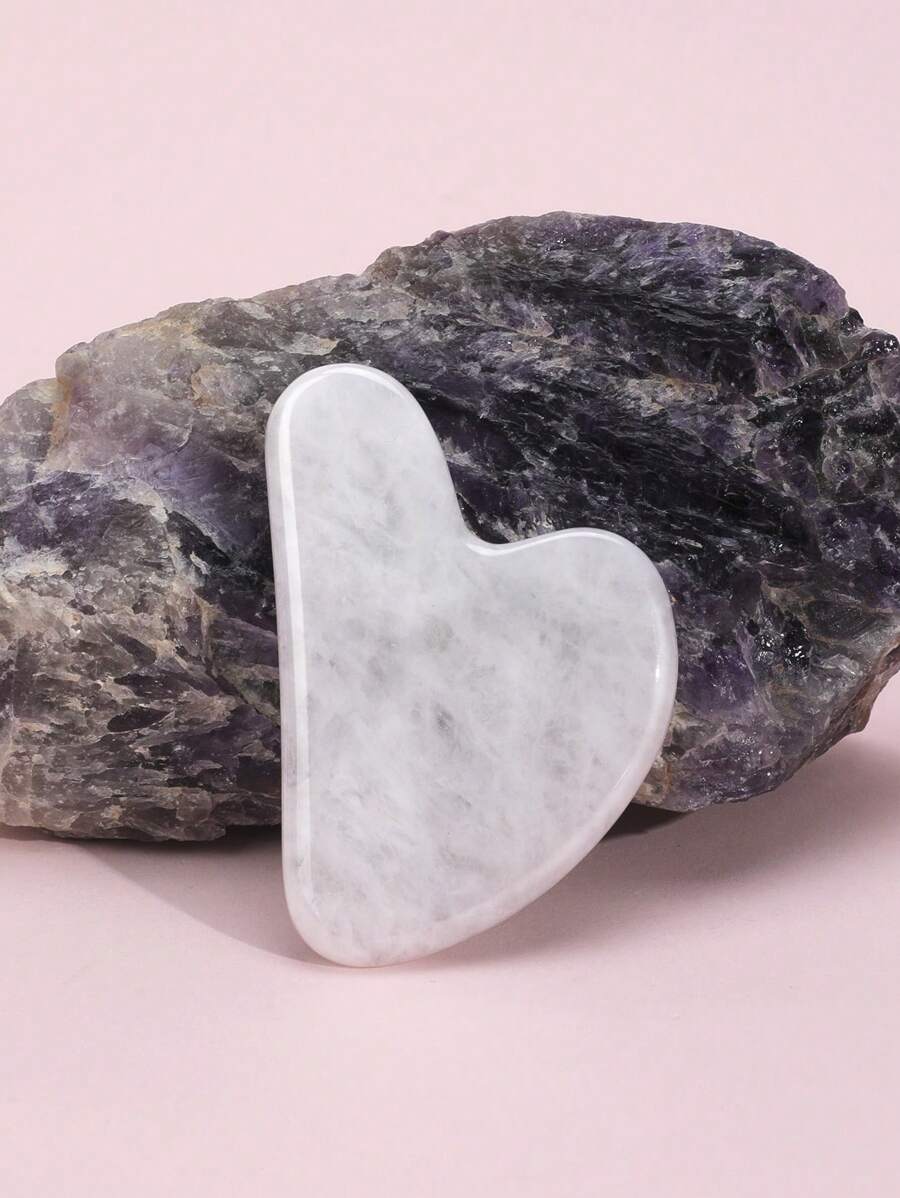 1 件可爱迷你白玉刮痧板天然玉石按摩刮痧板按摩放松工具亚洲美容秘诀面部工具缓解紧张减少浮肿美容护肤工具 - 白色 - 查看 1