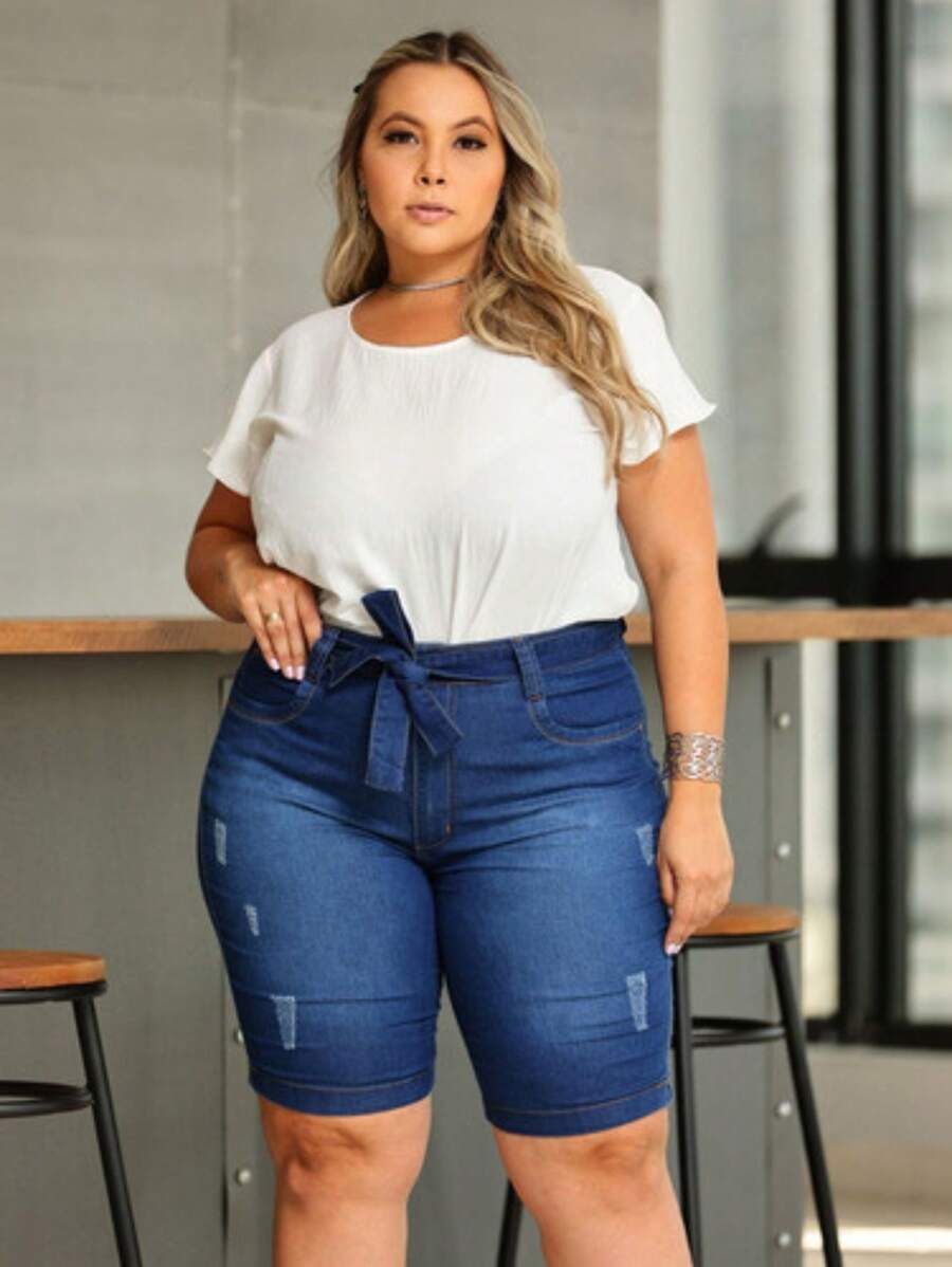 Women Shorts - 藍色 - 查看 1