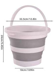 1入組可攜式可摺疊多功能清洗桶,適用於洗衣和物品收納,節省空間,適用於汽車、旅行、家庭、野外 - 灰色 - 查看 5