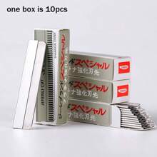 1把可折疊的專業眉毛剃刀,附贈1盒不銹鋼刀片,安全的初學者和美容師化妝工具套裝 - 粉色 - 查看 9