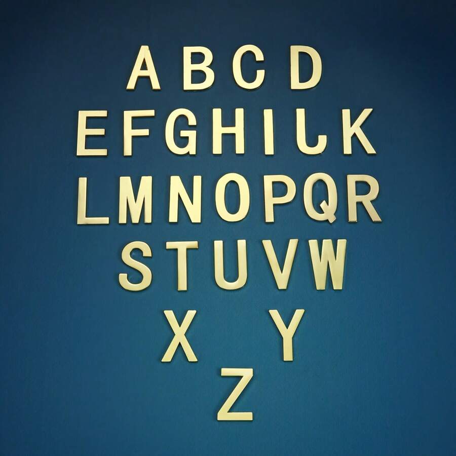 3D Metals Alphabet Markings 1.2 Inch Alphabet Letter Stickers Bulletin Board Mailbox Door