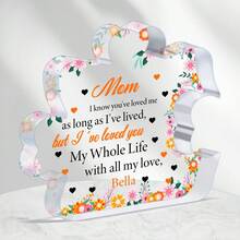 1個透明亞克力飾品,具有特殊意義的節日禮物,適用於親朋好友、同事的禮物,家居裝飾品 - 無色 - 查看 1