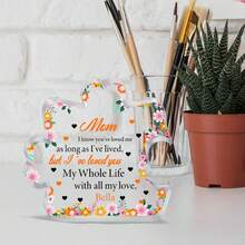 1個透明亞克力飾品,具有特殊意義的節日禮物,適用於親朋好友、同事的禮物,家居裝飾品 - 無色 - 查看 5