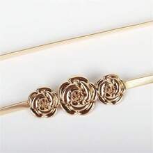 1入組女式簡約時尚金色彈性腰鍊 - 金色 - 查看 5