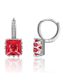 Fashionable Minimalist Style Multicolor Cubic Zirconia Square Shaped Earrings Suitable For Daily Wear & As A Gift For Your Loved One/Partner - Simplicity - View 16