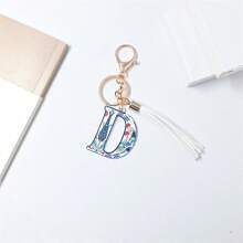 1入創意多彩流蘇鑰匙扣,帶字母設計,適用於背包、汽車鑰匙等,女性時尚配飾 - 彩色 - 查看 32