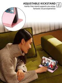 keyunfei 1 件玫瑰金钱夹卡夹翻盖 PU 皮革手机壳适用于 Apple 17 Pro Max/12、Galaxy S23、P20 Lite、11 Lite、Redmi 9A、Pixel 5、Realme C21Y、OPPO Reno 8T 4G、OnePlus Nord N200 5G、Honor 90 5G - 玫瑰金 - 查看 6