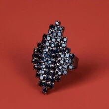 Nhẫn trang trí Rhinestone - Bạc - Xem 5