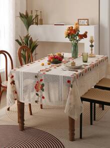 1pc Bell Embroidered Lace Tablecloth, Festive Decor - Multicolor - View 4