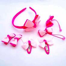 7 件/套兒童髮飾套裝,包括髮夾、髮夾、髮帶、蝴蝶結、頭帶,適合女嬰 - 彩色 - 查看 1