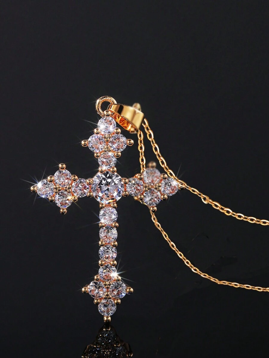 1 Máy Tính Quyến Rũ Đính Đá Cubic Zirconia Trang Trí Túi Đeo Chéo Vòng Cổ Cho Nữ Trang Trí Hàng Ngày - Vàng - Xem 1