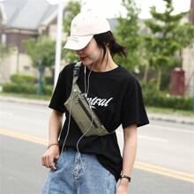 男士帆布腰袋,適用於手機、戶外運動、徒步旅行、跑步、工作、等場合 - 綠色 - 查看 4