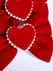 2入組女孩情人節心形及蝴蝶結裝飾髮夾 - 彩色 - 查看 2