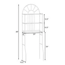 Gymax Bathroom 3-Tier Metal Storage Rack Over The Toilet Space Saver White