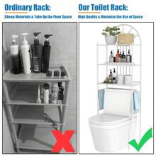 Gymax Bathroom 3-Tier Metal Storage Rack Over The Toilet Space Saver White
