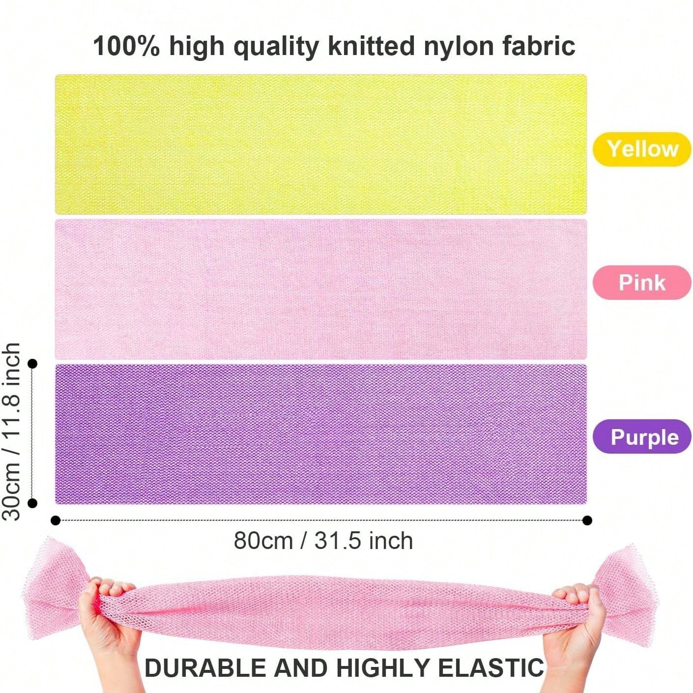 Exfoliation Rag 3Pcs Exfoliating Net Bath Scrubbing Rag Net Wash Shower Long Net Body ...