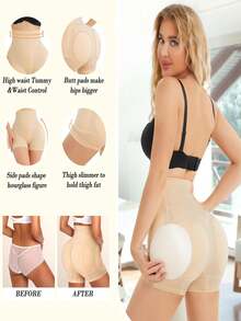 Loday女性 Nahtlose Gesäßstütze Gepolsterte Bauchpanties Taillentrainer Body Shaper Hip Enhancer Unterwäsche Shapewear Taillentrainer Korsett - 米色 - 查看 4