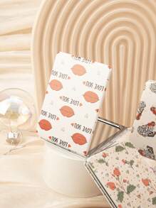 Exquisite Rectangular Folding Mirror With Floral Pattern, 2X Magnification HD Glass, Perfect Gift For Mom, Aunt, Grandmother, Daughter, Niece, Sister, Bride, Bridesmaid, Ideal For Holidays, Birthdays, Weddings, Mother'S Day, Valentine'S Day - Multicolor - View 13