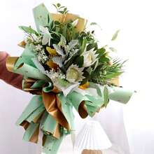 20入組/盒雙色防水鍍金花束包裝紙,用於婚禮裝飾 - 黑色 - 查看 2