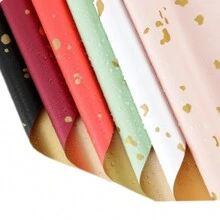 20入組/盒雙色防水鍍金花束包裝紙,用於婚禮裝飾 - 黑色 - 查看 10