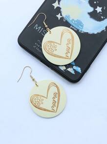 木盤刻有媽媽、娜娜、老師、阿姨、妻子、rn 吊墜耳環,送給母親、奶奶、阿姨、妻子和護士的禮物 - Earring - 查看 31