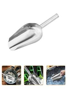 1個不鏽鋼多功能廚房鏟,適用於冰塊、咖啡豆、麵粉等 - 銀色 - 查看 1