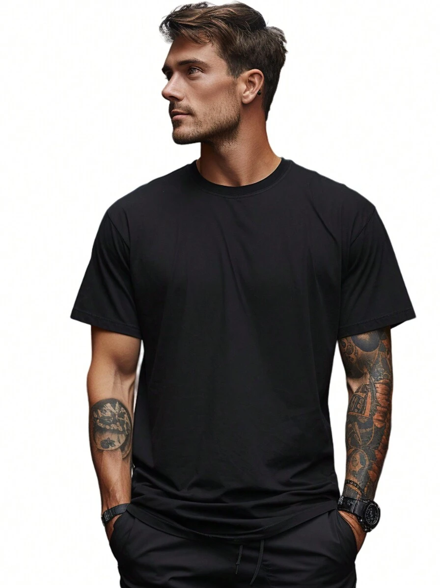 Men T-Shirts - 黑色 - 查看 1