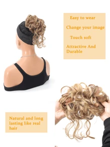 Fashion Slouchy Scrunchie Flower Ball Head Women's Natural Fluffy Long Hair Package Wig Suitable For Daily Wear - Multicolor - View 4